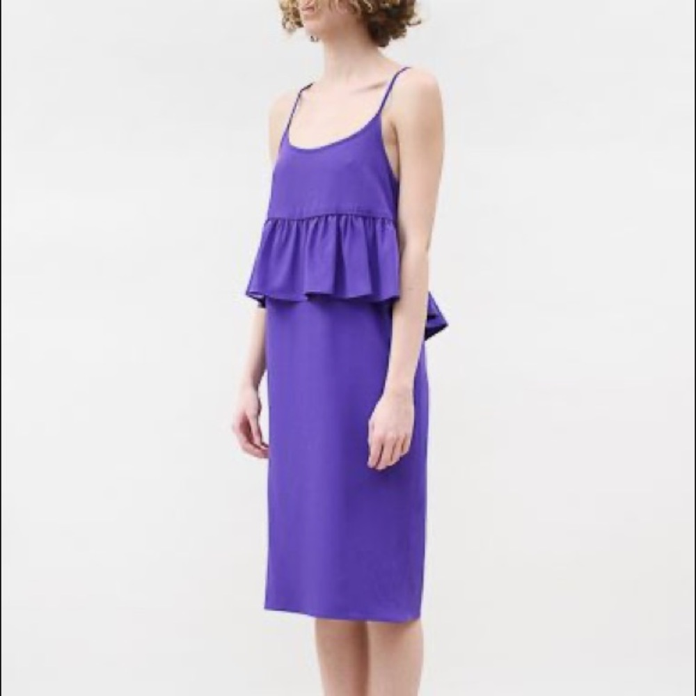 Creatures of comfort silk knee length peplum dress